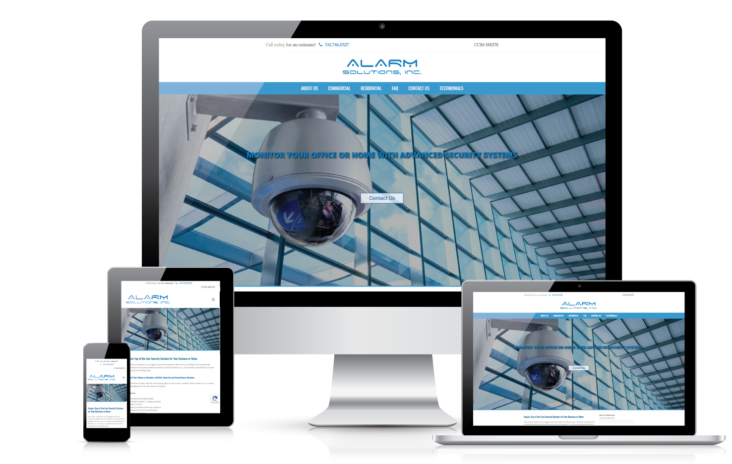 alarm solutions - web design