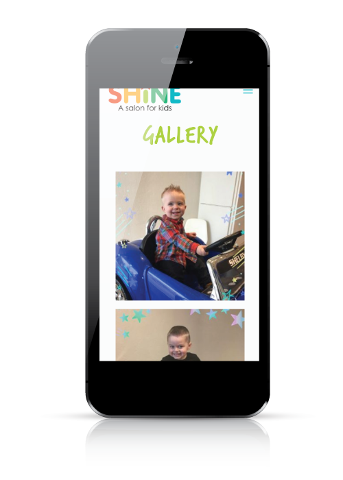 Shine A Salon for Kids | web design | mobile view