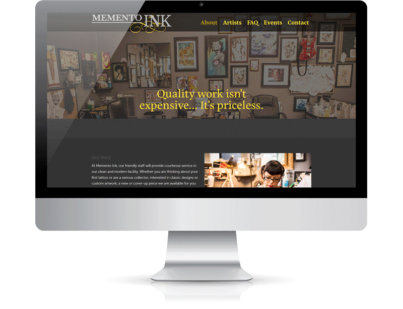 Memento Ink | web design | landing pages
