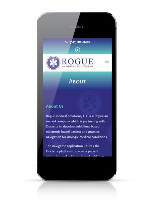 Rogue Medical Solutions - web design - mobile view